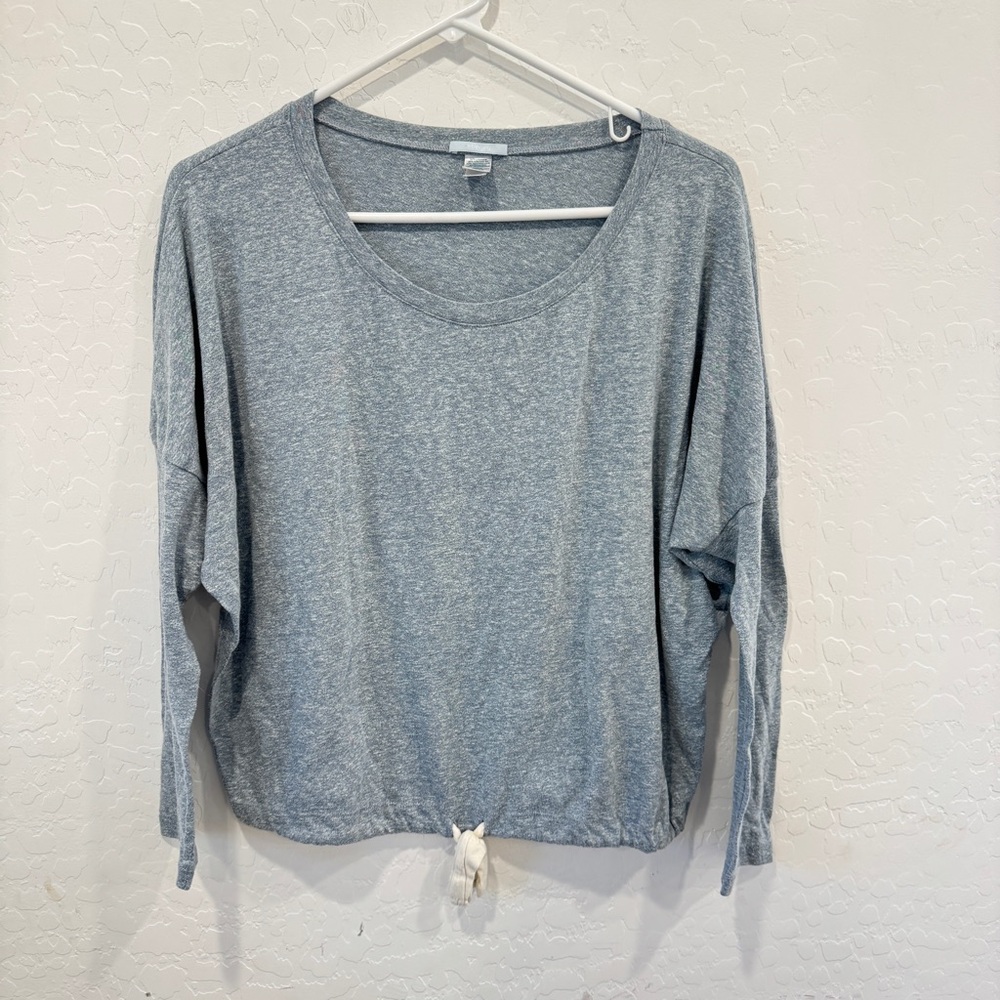 Eberjey Pajama Top Womens Medium Blue Loungewear Long Sleeve Cinched Waist